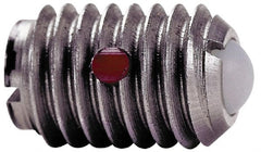 TE-CO - 1/4-20, 0.125" Ball Diam, 17/32" Body Length, 0.035" Max Ball Reach, Threaded Ball Plunger - Exact Tool & Supply