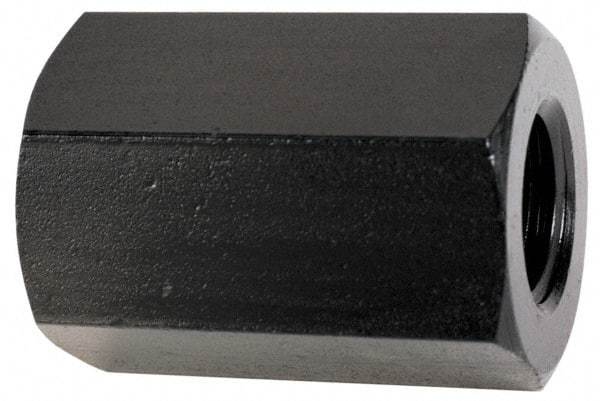 TE-CO - M24x3.00 Metric Coarse, 64mm OAL Steel Standard Coupling Nut - Black Oxide Coated, 38mm Width Across Flats - Exact Tool & Supply