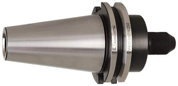 Kennametal - CAT50 Taper Shank 1-1/2" Hole End Mill Holder/Adapter - 2-3/4" Nose Diam, 4" Projection, 1-8 Drawbar, Through-Spindle Coolant - Exact Tool & Supply