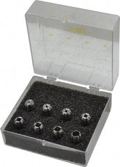 Kennametal - 8 Piece, 3/64" to 1/4" Capacity, Double Angle Collet Set - Series DA300 - Exact Tool & Supply