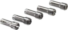 Kennametal - 5 Piece, 1/8" to 1/4" Capacity, Double Angle Collet Set - Series DA300 - Exact Tool & Supply
