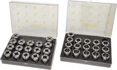 Kennametal - 33 Piece, 1/4" to 3/4" Capacity, Double Angle Collet Set - Series DA180 - Exact Tool & Supply