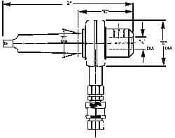 Collis Tool - 2MT Outside Taper, 3/4" Hole Diam, Coolant Adapter - 3.31" Projection, 6-1/4" OAL, Through Coolant - Exact Tool & Supply