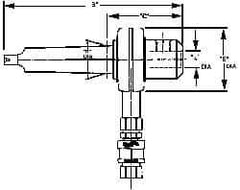 Collis Tool - 2MT Outside Taper, 1/2" Hole Diam, Coolant Adapter - 3.06" Projection, 6" OAL, Through Coolant - Exact Tool & Supply