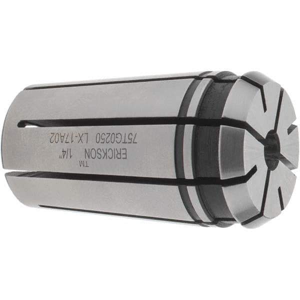 Kennametal - TG/PG 75 1/4" Standard Single Angle Collet - 6.35mm TIR, 46.81mm OAL, 6.35mm Overall Diam - Exact Tool & Supply