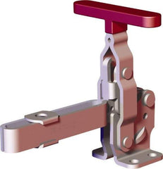 De-Sta-Co - 375 Lb Holding Capacity, Vertical Handle, Manual Hold Down Toggle Clamp - 57° Handle Movement, 99° Bar Opening, U-Bar, Flanged Base, Carbon Steel - Exact Tool & Supply