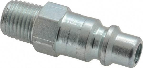 Parker - 1/4-18 Male NPT Industrial Pneumatic Hose Connector - Steel, 3/8" Body Diam - Exact Tool & Supply