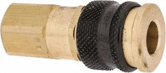 Parker - 3/8-18 Female NPSF Industrial Pneumatic Hose Coupler - Brass, 1/4" Body Diam - Exact Tool & Supply