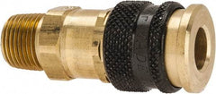 Parker - 1/2-14 Male NPTF Industrial Pneumatic Hose Coupler - Brass, 1/2" Body Diam - Exact Tool & Supply