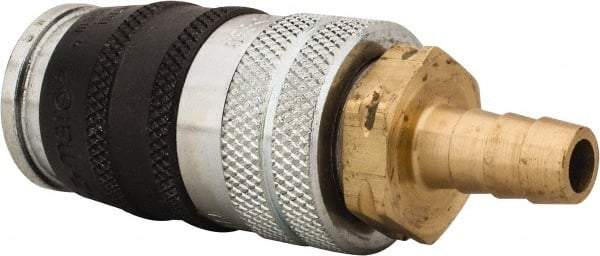 Parker - Hose Barb Industrial Pneumatic Hose Coupler - Steel, 3/8" Body Diam, 3/8" Hose ID - Exact Tool & Supply