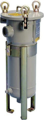 Parker - 2 Inch Pipe, FNPT End Connections, 18 Inch Long Cartridge, 60.56 Inch Long, Cartridge Filter Housing with Pressure Relief - 2 Cartridges, 150 psi Max Working Pressure, 304L Grade - Exact Tool & Supply