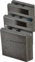 H & R Manufacturing - 1.5mm x 60° Serrated Attachment, Square Soft Lathe Chuck Jaw - 3 Jaws, Steel, 1" Btw Mount Hole Ctrs, 3-1/2" Long x 1-1/2" Wide x 3-1/2" High, 0.551" Groove, 12mm Fastener - Exact Tool & Supply
