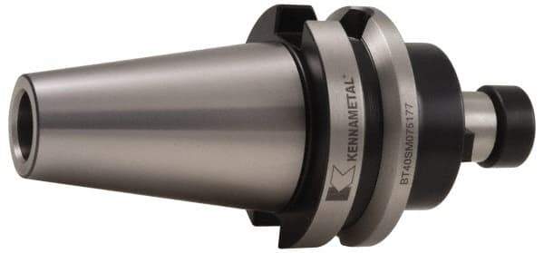 Kennametal - BT50 Taper Shank 1-1/2" Pilot Diam Shell Mill Holder - 1.77" Flange to Nose End Projection, 3.63" Nose Diam, 3/4-16 Lock Screw, Through-Spindle & DIN Flange Coolant - Exact Tool & Supply