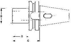 Kennametal - BT40 Outside Taper, 3MT Inside Taper, BT to Morse Taper Adapter - 70mm Projection, 39.88mm Nose Diam, 135.4mm OAL - Exact Tool & Supply