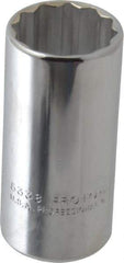 Proto - 1-3/16", 1/2" Drive, Deep Hand Socket - 12 Points, 3-1/4" OAL, Chrome Finish - Exact Tool & Supply