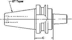 Interstate - BT50 Outside Taper, JT2 Inside Taper, BT to Jacobs Taper Adapter - 45mm Projection, 169mm OAL - Exact Tool & Supply