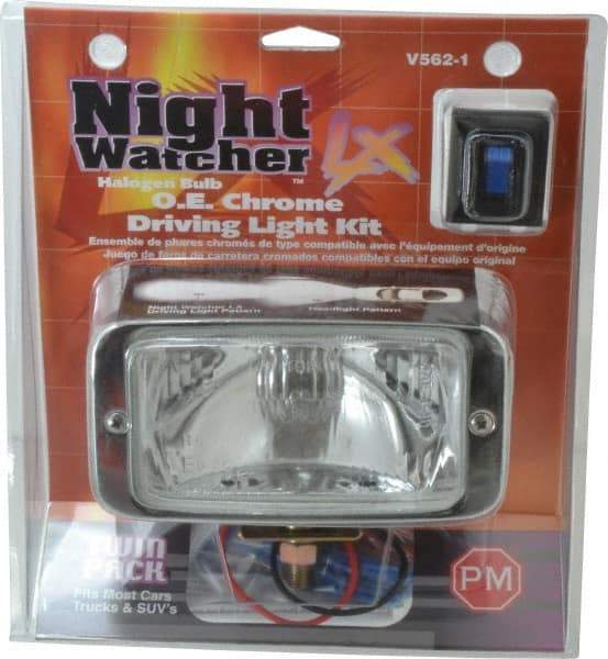 Peterson - 55 Watt Clear Automotive Auxilary Light - Chrome Steel, 4.6 Amp, 12 V - Exact Tool & Supply