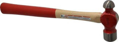 Proto - 1-1/2 Lb Head Ball Pein Hammer - Wood Handle with Red Laquer Grip, 15" OAL - Exact Tool & Supply