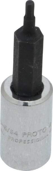 Proto - 1/4" Drive, 5/64" Hex Bit Socket - 1-7/8" OAL, 1" Bit Length - Exact Tool & Supply