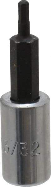 Proto - 1/4" Drive, 3/32" Hex Bit Socket - 1-7/8" OAL, 1" Bit Length - Exact Tool & Supply
