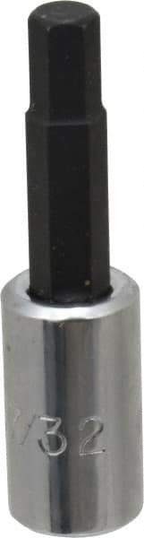 Proto - 1/4" Drive, 7/32" Hex Bit Socket - 1-7/8" OAL, 1" Bit Length - Exact Tool & Supply