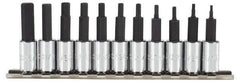 Proto - 11 Piece 1/4" Drive Inch Hex Bit Socket Set - 1/16 to 5/16" Hex - Exact Tool & Supply