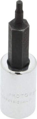 Proto - 1/4" Drive, 2mm Hex Bit Socket - 1-7/8" OAL, 1" Bit Length - Exact Tool & Supply