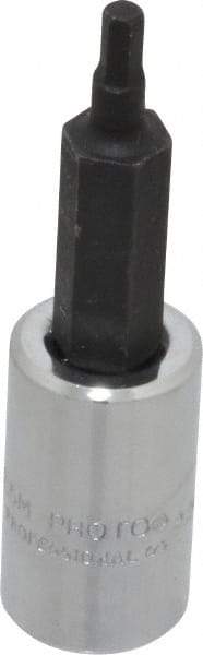 Proto - 1/4" Drive, 2.5mm Hex Bit Socket - 1-7/8" OAL, 1" Bit Length - Exact Tool & Supply