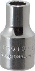 Proto - 1/4" Drive, Standard Hand Socket - 12 Points, 7/8" OAL, Chrome Finish - Exact Tool & Supply