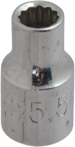 Proto - 1/4" Drive, Standard Hand Socket - 12 Points, 7/8" OAL, Chrome Finish - Exact Tool & Supply