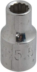 Proto - 1/4" Drive, Standard Hand Socket - 12 Points, 7/8" OAL, Chrome Finish - Exact Tool & Supply