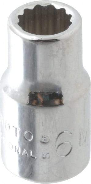 Proto - 1/4" Drive, Standard Hand Socket - 12 Points, 7/8" OAL, Chrome Finish - Exact Tool & Supply