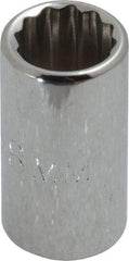 Proto - 1/4" Drive, Standard Hand Socket - 12 Points, 7/8" OAL, Chrome Finish - Exact Tool & Supply