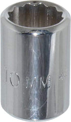 Proto - 1/4" Drive, Standard Hand Socket - 12 Points, 7/8" OAL, Chrome Finish - Exact Tool & Supply