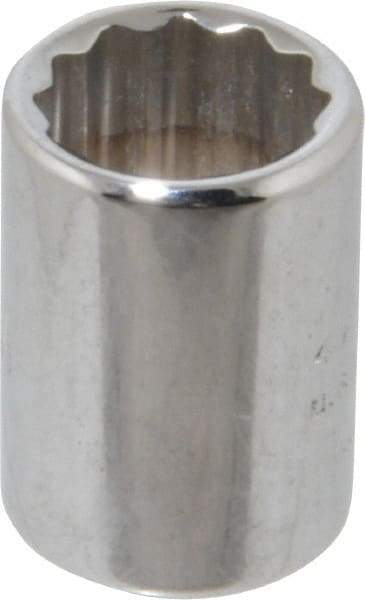 Proto - 1/4" Drive, Standard Hand Socket - 12 Points, 7/8" OAL, Chrome Finish - Exact Tool & Supply