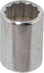 Proto - 1/4" Drive, Standard Hand Socket - 12 Points, 7/8" OAL, Chrome Finish - Exact Tool & Supply