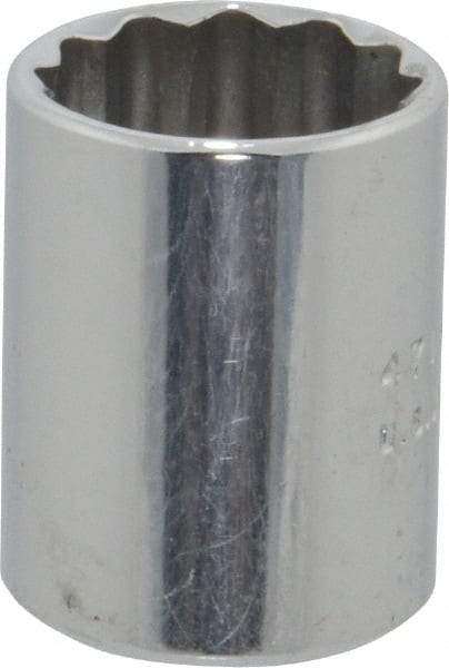 Proto - 1/4" Drive, Standard Hand Socket - 12 Points, 7/8" OAL, Chrome Vanadium, Chrome Finish - Exact Tool & Supply