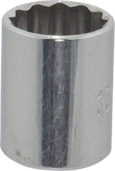 Proto - 1/4" Drive, Standard Hand Socket - 12 Points, 7/8" OAL, Chrome Vanadium, Chrome Finish - Exact Tool & Supply