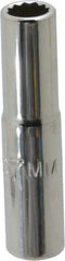 Proto - 1/4" Drive, Deep Hand Socket - 12 Points, 1-15/16" OAL, Chrome Finish - Exact Tool & Supply
