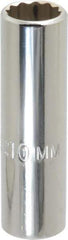 Proto - 1/4" Drive, Deep Hand Socket - 12 Points, 1-15/16" OAL, Chrome Vanadium, Chrome Finish - Exact Tool & Supply