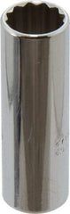 Proto - 1/4" Drive, Deep Hand Socket - 12 Points, 1-15/16" OAL, Chrome Finish - Exact Tool & Supply