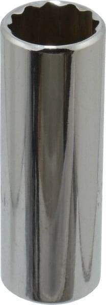 Proto - 1/4" Drive, Deep Hand Socket - 12 Points, 1-15/16" OAL, Chrome Finish - Exact Tool & Supply