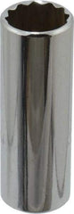 Proto - 1/4" Drive, Deep Hand Socket - 12 Points, 1-15/16" OAL, Chrome Finish - Exact Tool & Supply