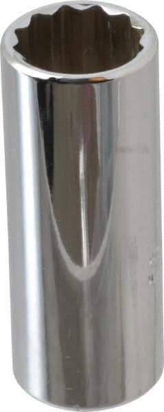 Proto - 1/4" Drive, Deep Hand Socket - 12 Points, 1-15/16" OAL, Chrome Finish - Exact Tool & Supply