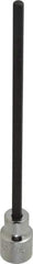 Proto - 3/8" Drive, 3/16" Hex Bit Socket - 6-3/32" OAL, 5" Bit Length, Long Hex Bit Socket - Exact Tool & Supply