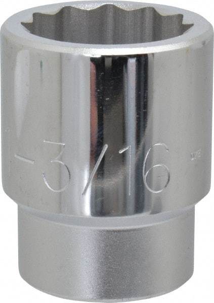 Proto - 1-3/16", 3/4" Drive, Standard Hand Socket - 12 Points, 2-7/32" OAL, Chrome Finish - Exact Tool & Supply
