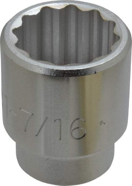 Proto - 1-7/16", 3/4" Drive, Standard Hand Socket - 12 Points, 2-13/32" OAL, Chrome Finish - Exact Tool & Supply