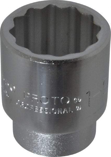 Proto - 1-9/16", 3/4" Drive, Standard Hand Socket - 12 Points, 2-5/8" OAL, Chrome Finish - Exact Tool & Supply