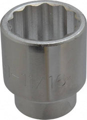Proto - 1-11/16", 3/4" Drive, Standard Hand Socket - 12 Points, 2-3/4" OAL, Chrome Finish - Exact Tool & Supply