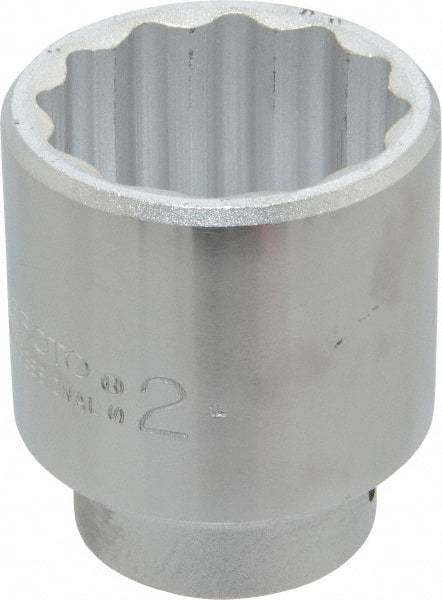 Proto - 2", 3/4" Drive, Standard Hand Socket - 12 Points, 3-7/64" OAL, Chrome Finish - Exact Tool & Supply